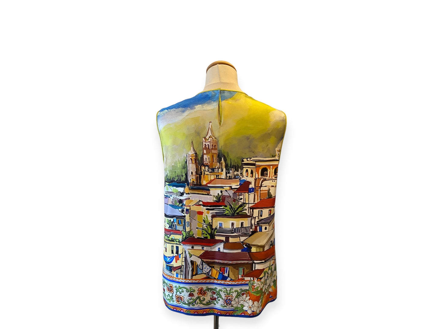 DOLCE & GABBANA Silk Print Top Size It 44 Eu 38/40
