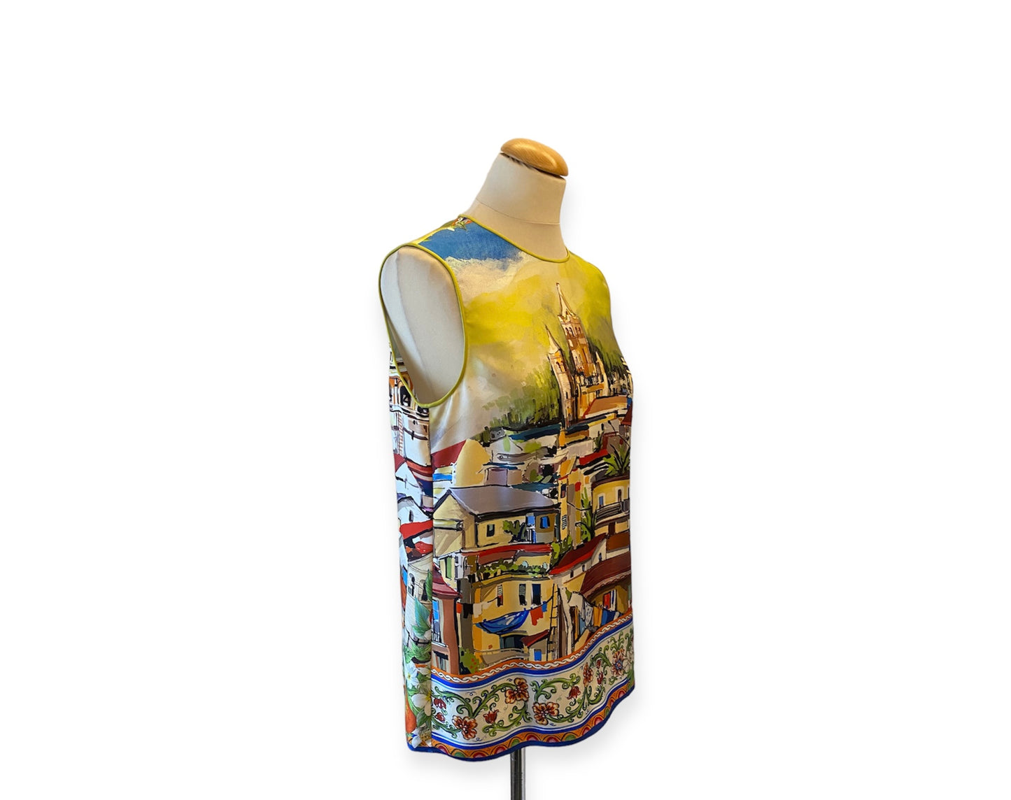 DOLCE & GABBANA Silk Print Top Size It 44 Eu 38/40