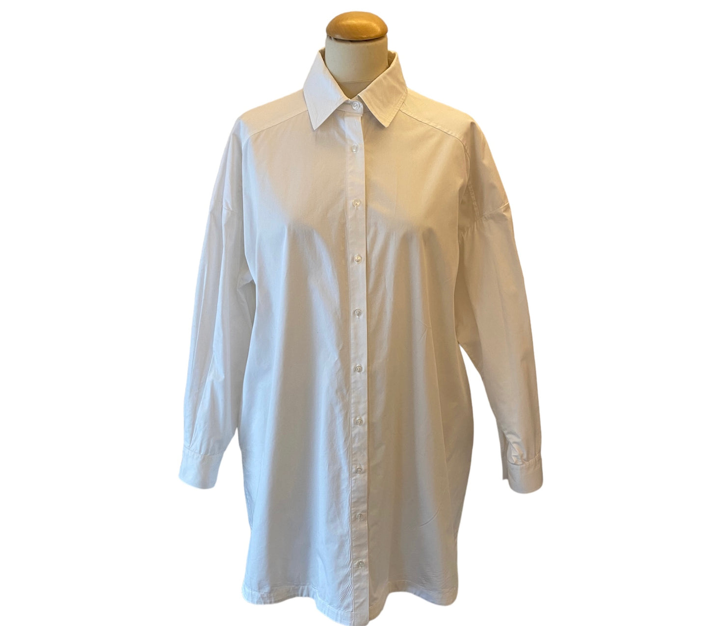 ANINE BING Aubrey Cotton Shirt Dress White Size XS
