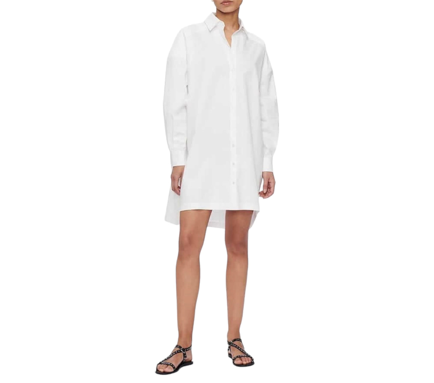 ANINE BING Aubrey Cotton Shirt Dress White Size XS
