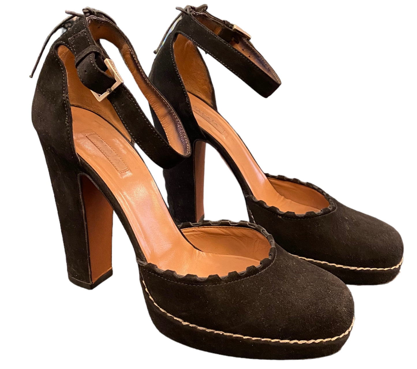 ALAÏA Black Suede Platform Pumps Size 38