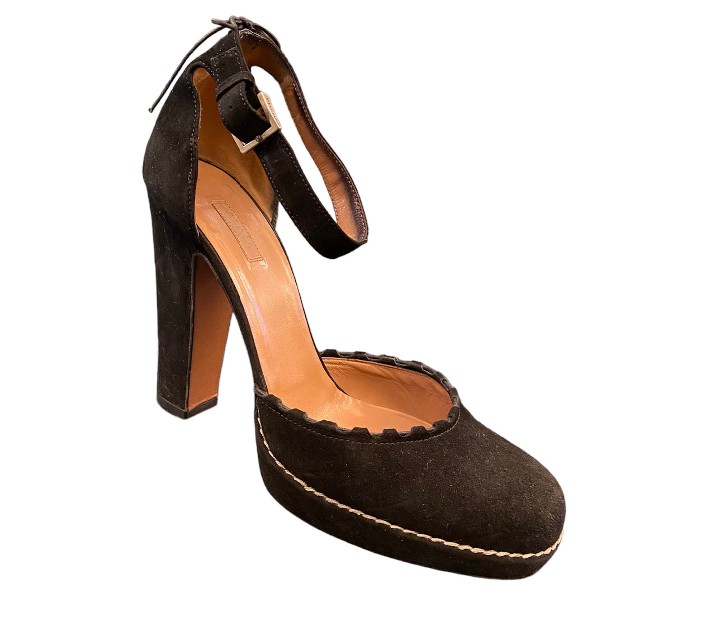 ALAÏA Black Suede Platform Pumps Size 38