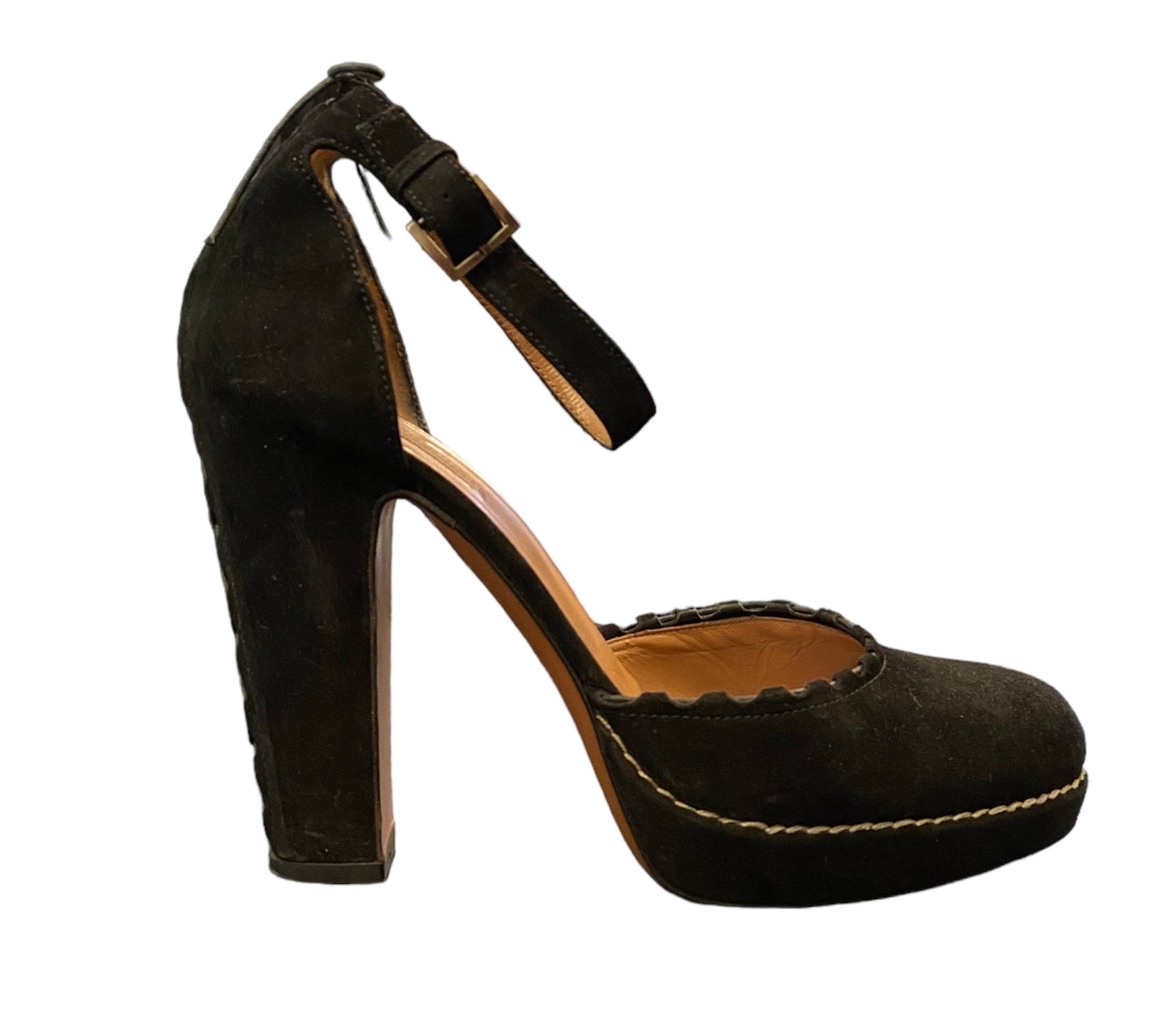 ALAÏA Black Suede Platform Pumps Size 38