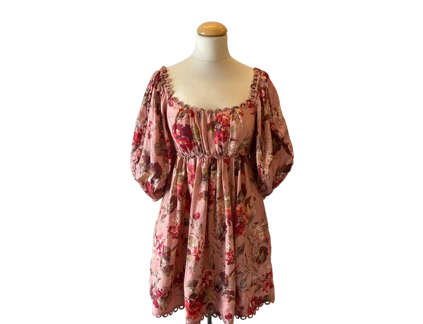 ZIMMERMANN Floral-Print Empire-Waist Dress Size 1/S