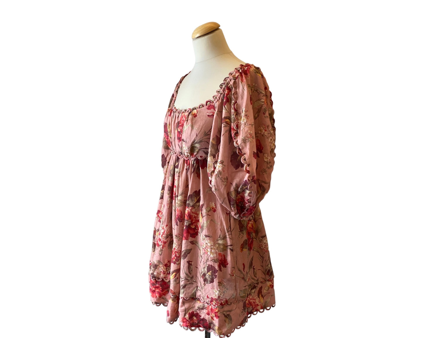 ZIMMERMANN Floral-Print Empire-Waist Dress Size 1/S