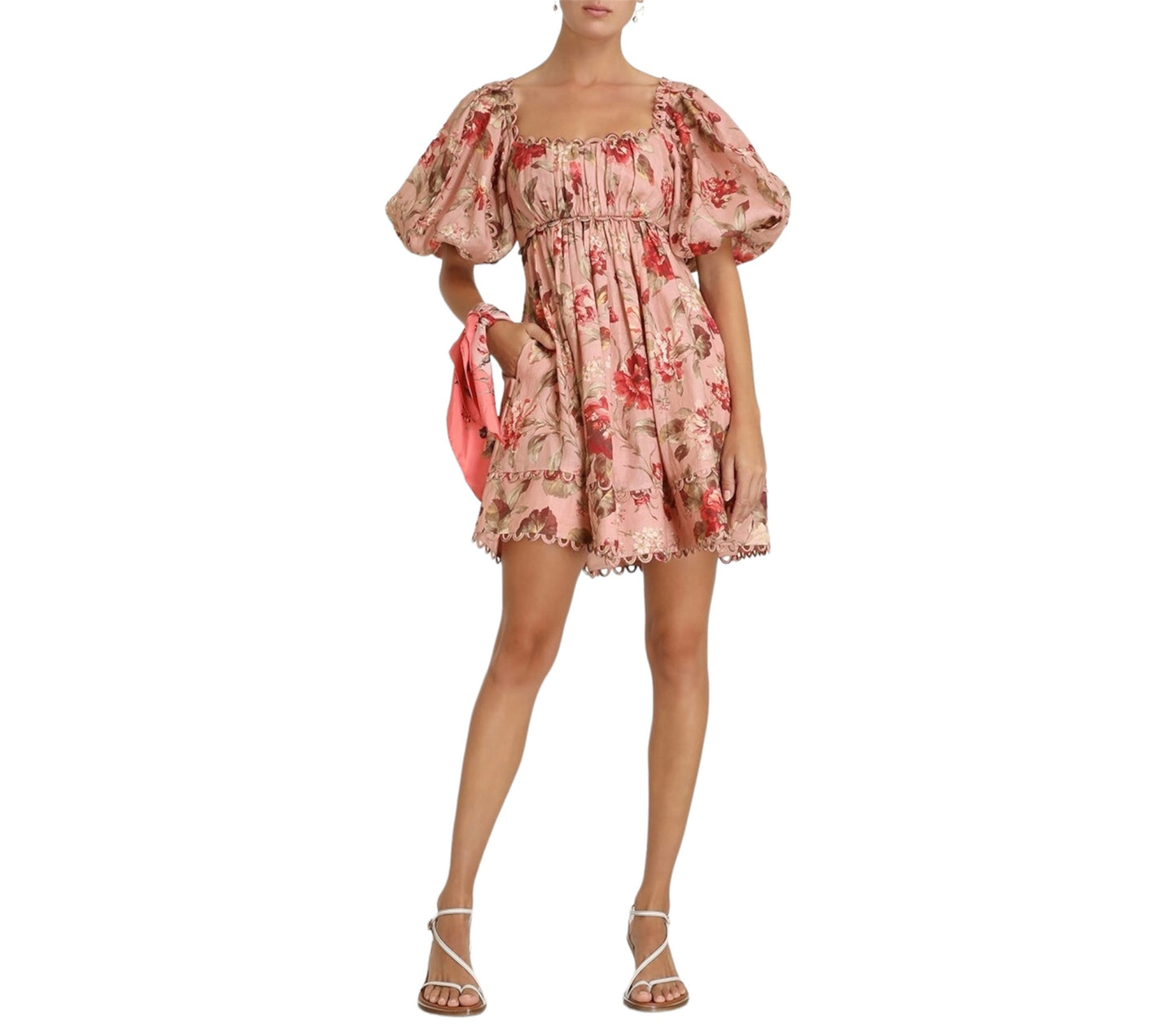 ZIMMERMANN Floral-Print Empire-Waist Dress Size 1/S