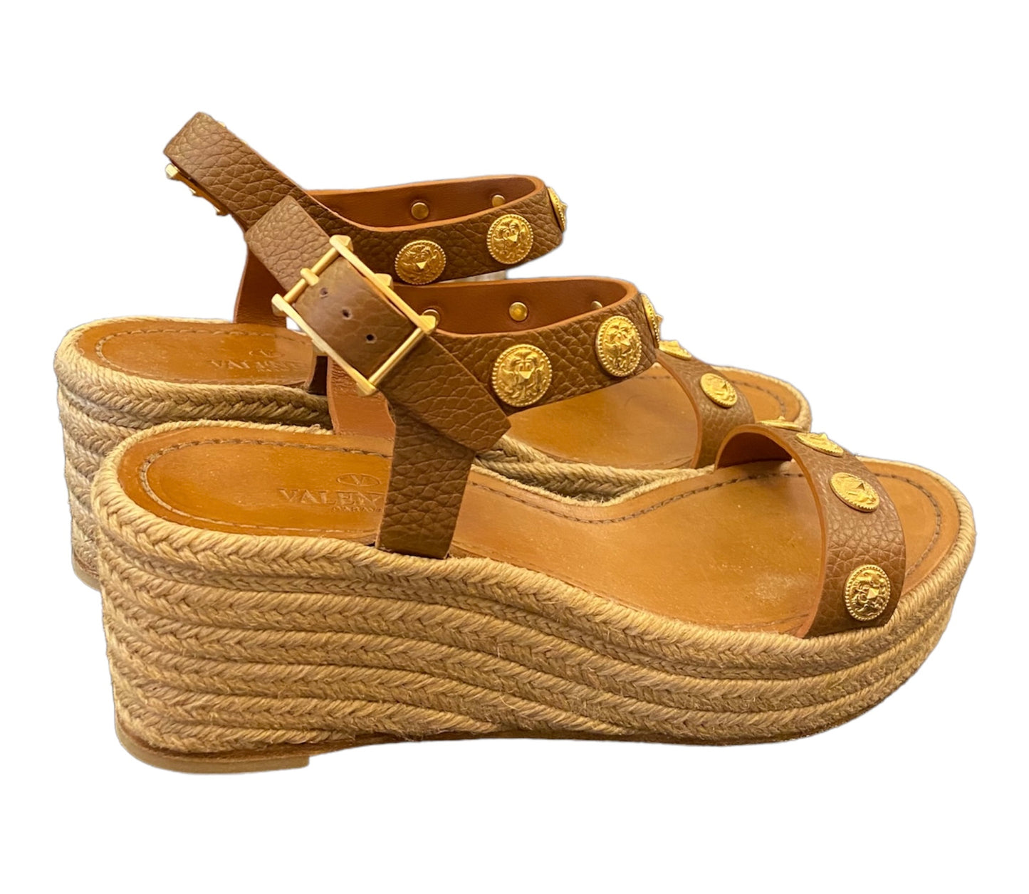 VALENTINO GARAVANI Espadrille Wedge Sandal Size 38