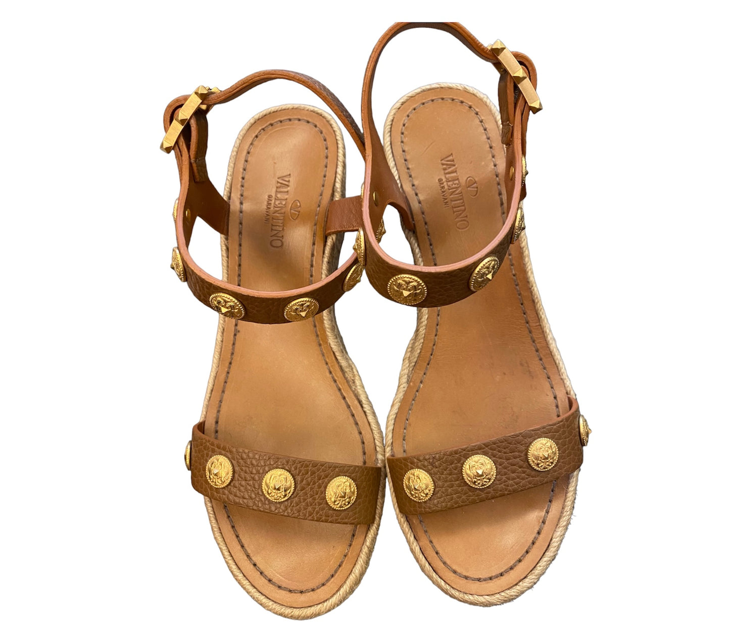 VALENTINO GARAVANI Espadrille Wedge Sandal Size 38