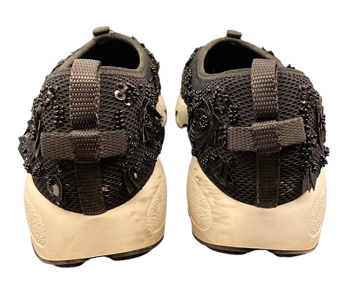 CHRISTIAN DIOR Black Mesh Fusion Flowers Embellished Sneakers Size 36