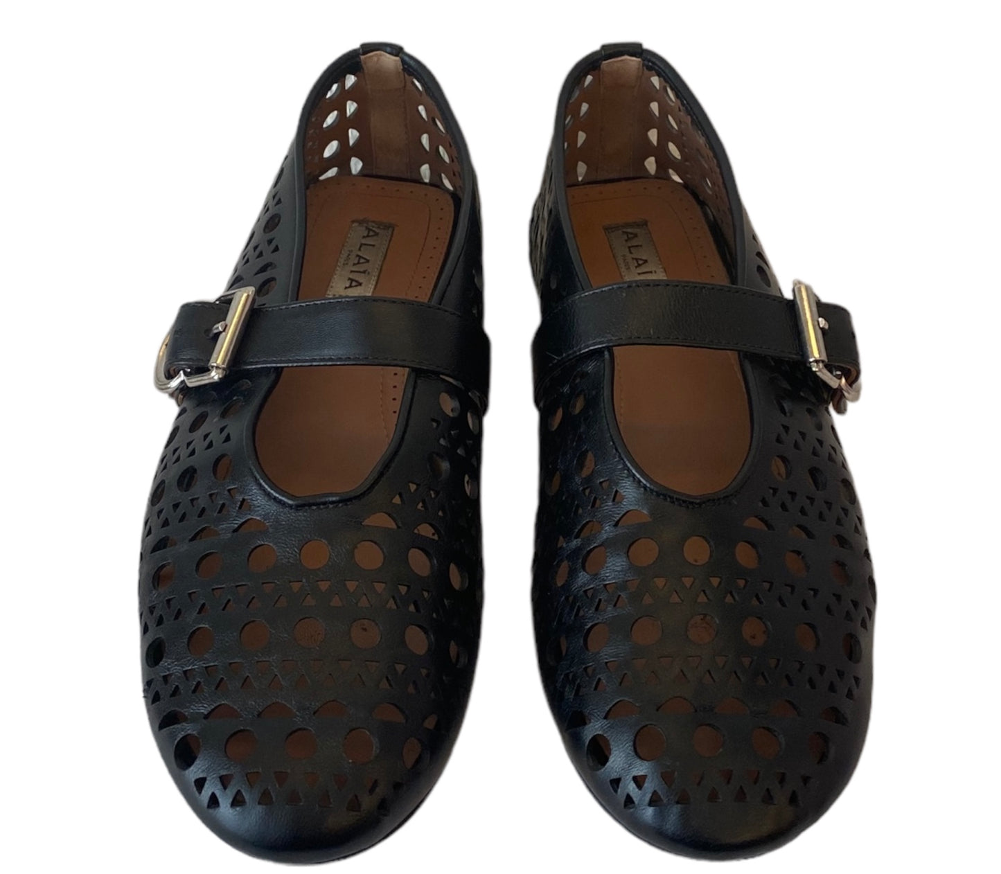 ALAÏA Vienne Cutout Mary Jane Ballerina Flats Size 39,5
