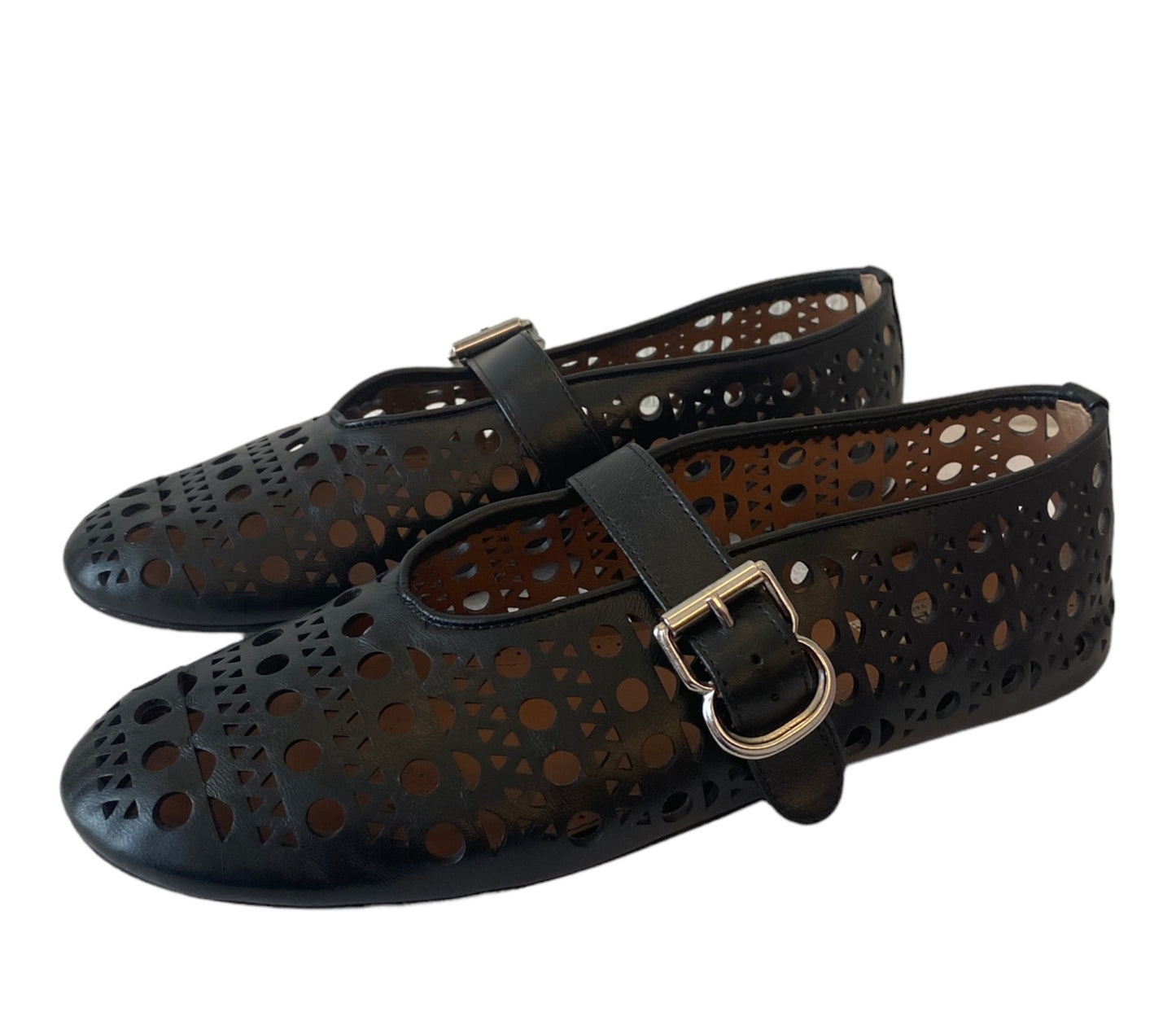 ALAÏA Vienne Cutout Mary Jane Ballerina Flats Size 39,5