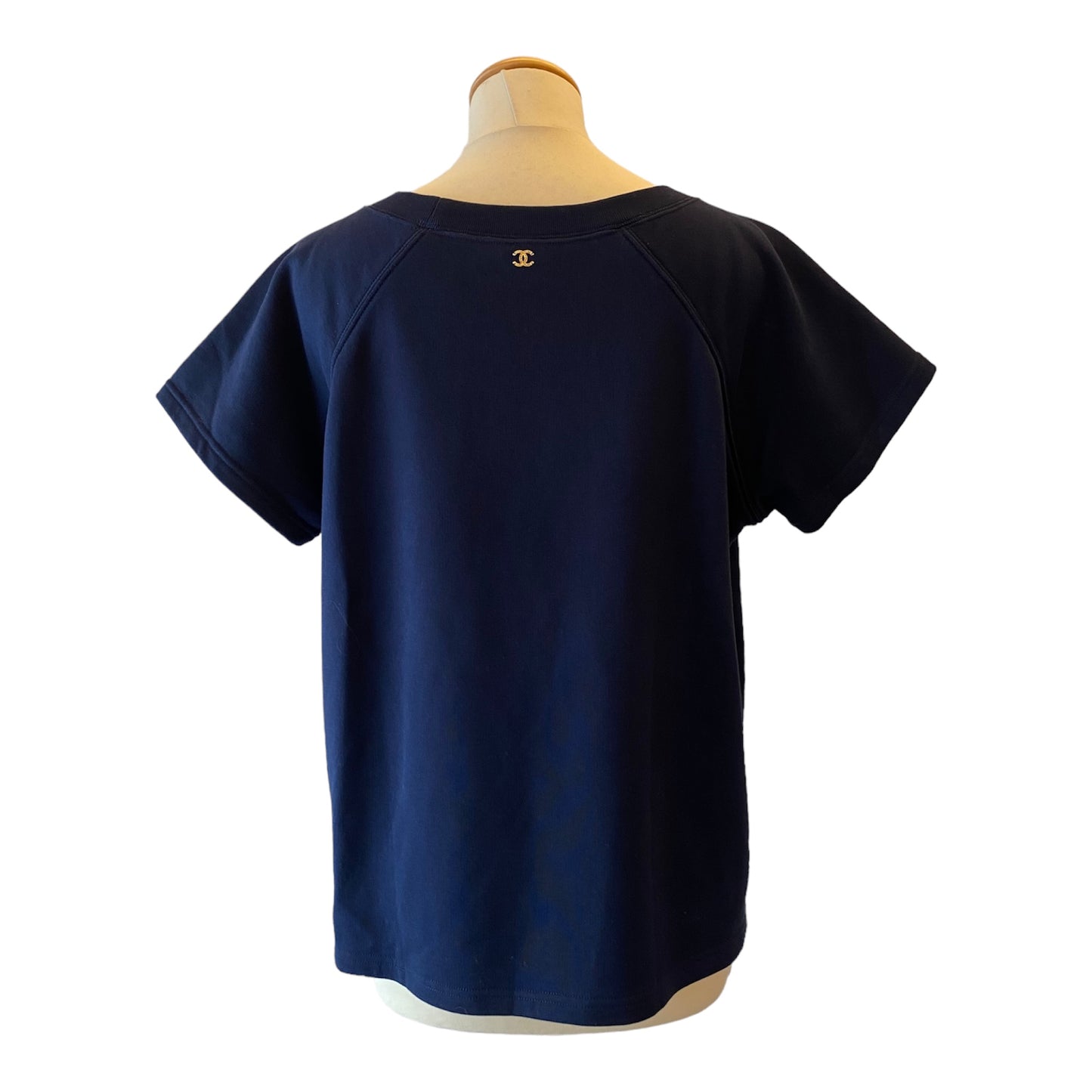 CHANEL Top Cruise 2018 CC Logo Dark Navy Size L