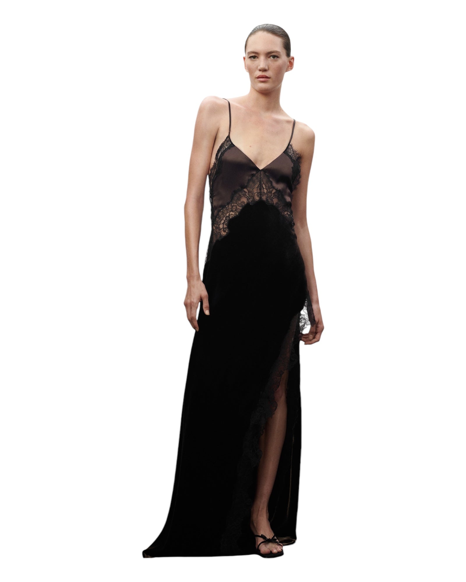 jen ceballos x mango silk velvet slip dress JEN CEBALLOS x MANGO Silk Velvet Slip Dress Size S Boutique Finest