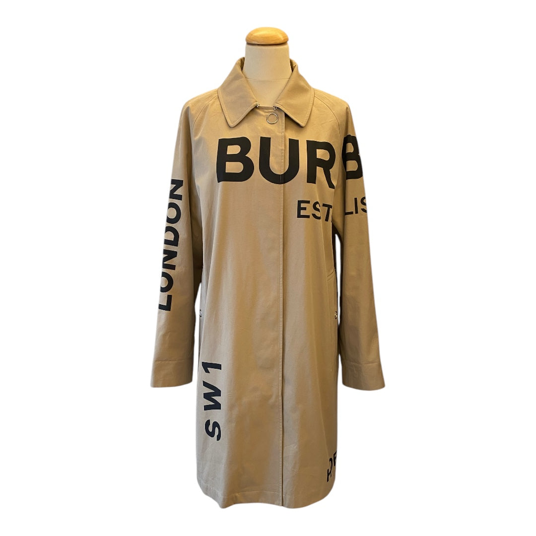 BURRBERY Monogram Cotton Gabardine Coat Size UK 6