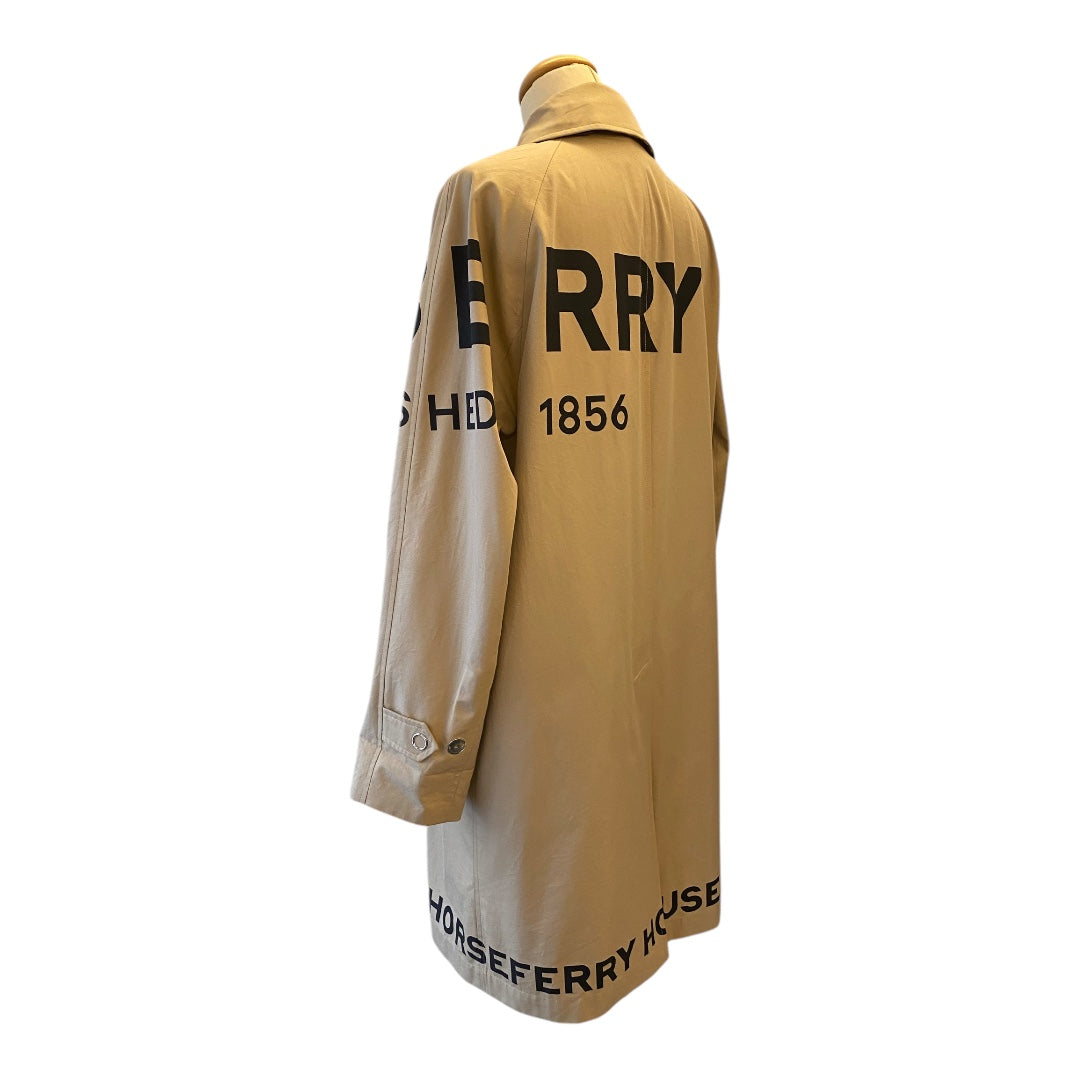 BURRBERY Monogram Cotton Gabardine Coat Size UK 6