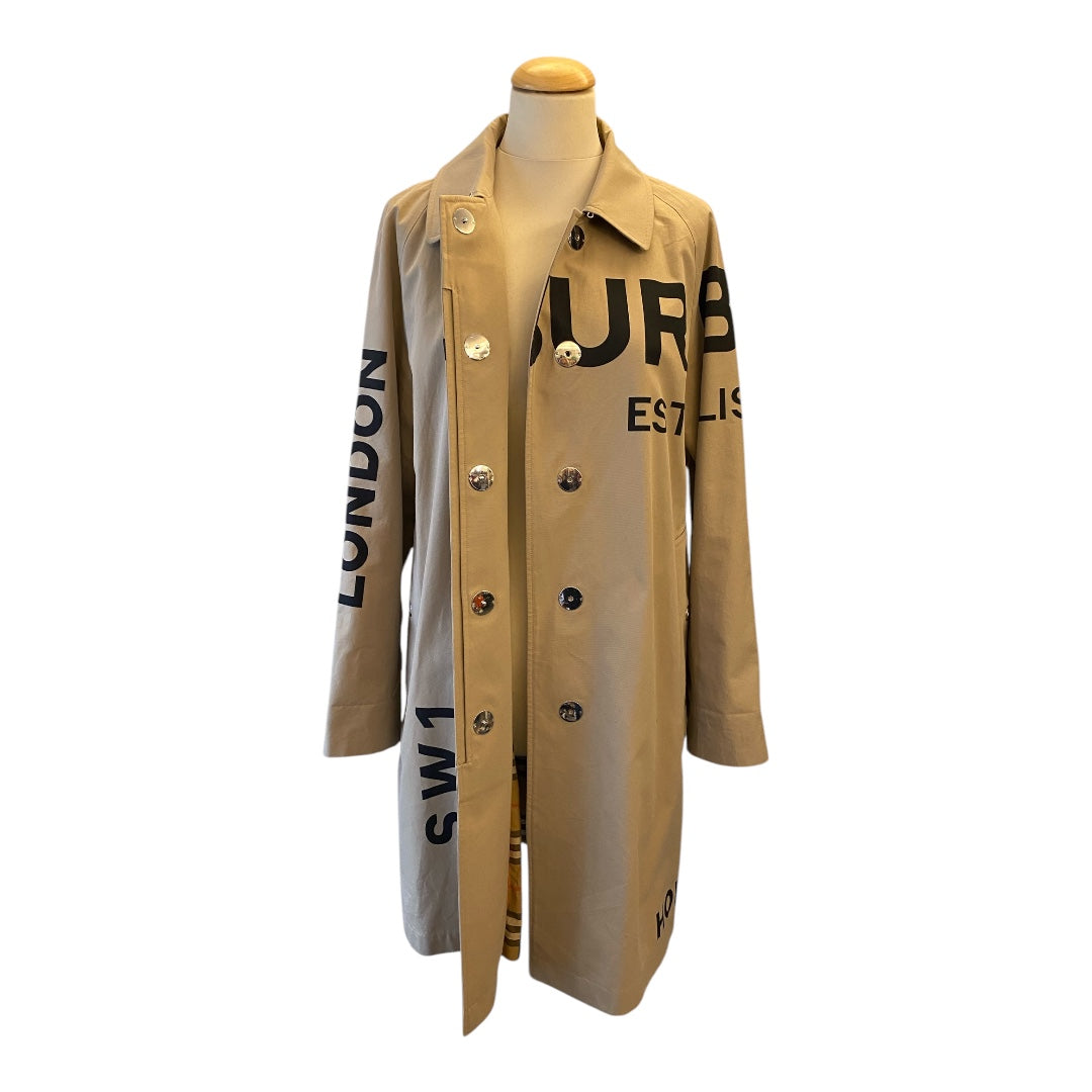 BURRBERY Monogram Cotton Gabardine Coat Size UK 6