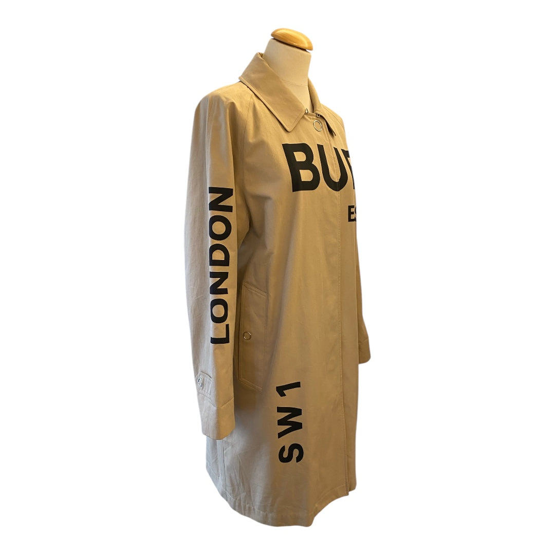 BURRBERY Monogram Cotton Gabardine Coat Size UK 6