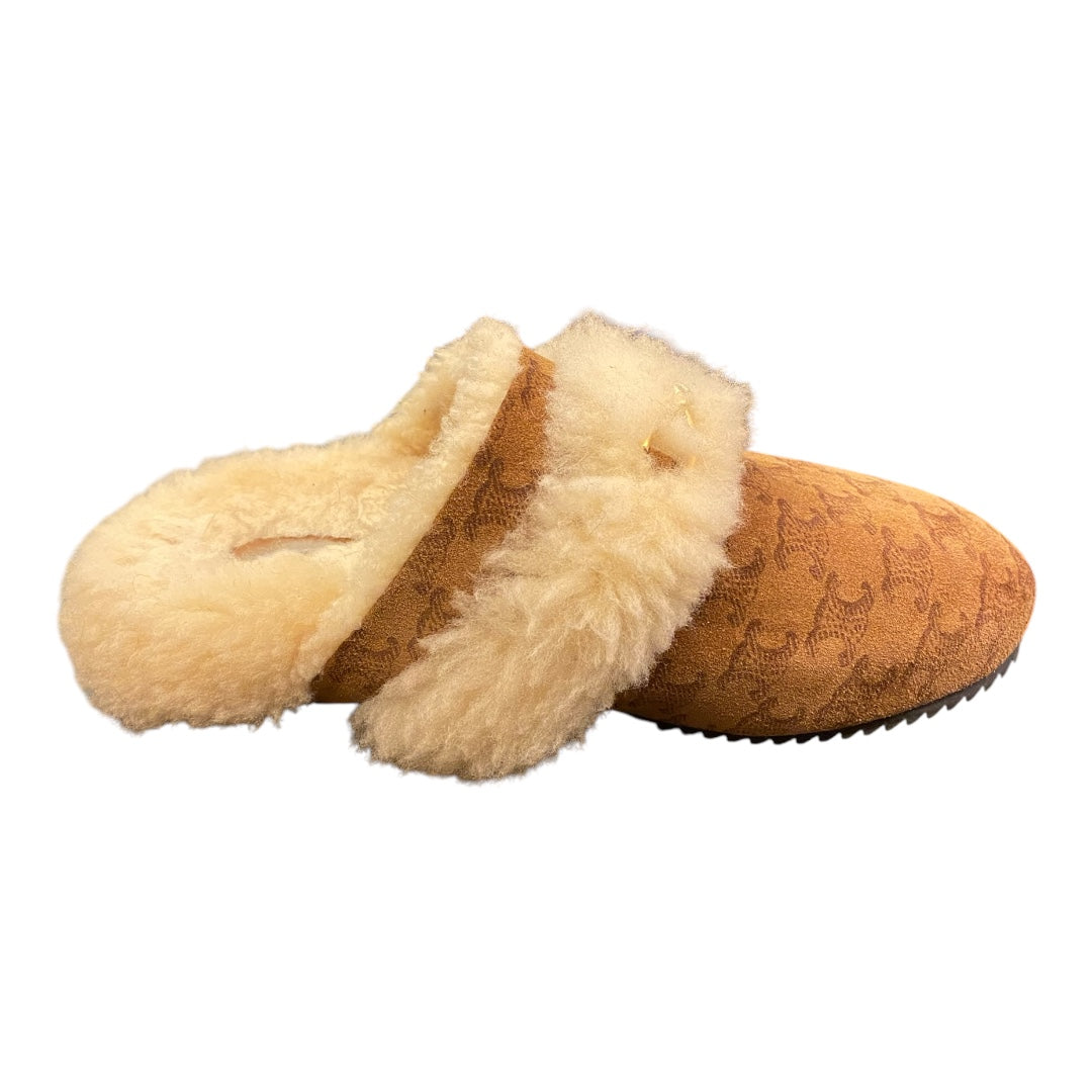 CELINE Suede Shearling Fur Mules Size 39