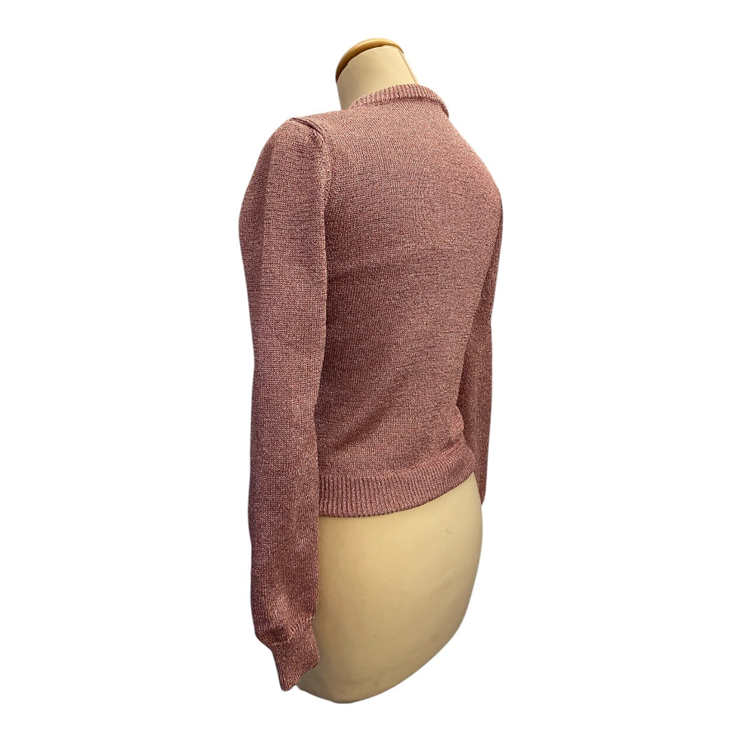 ALBERTA FERRETTI Pink Lurex Crop Sweater Size Eu 34