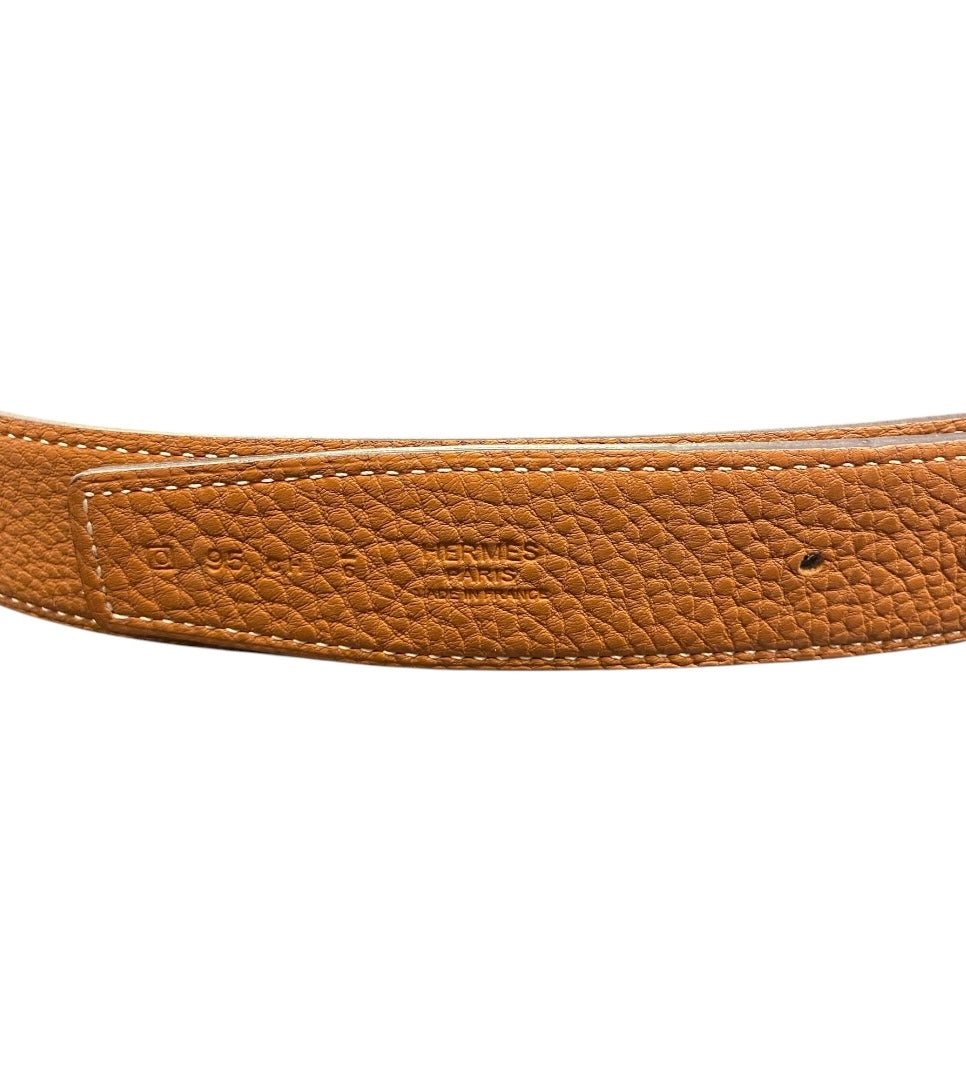 HERMÈS H belt buckle & Reversible leather strap Size 95 cm