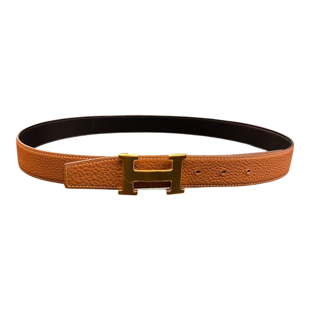 HERMÈS H belt buckle & Reversible leather strap Size 95 cm