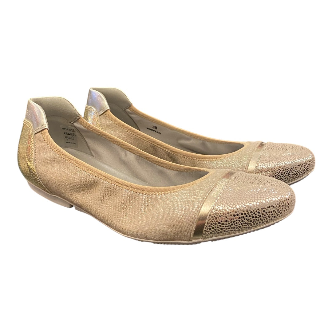 HOGAN Gold Ballet Flats Size 39