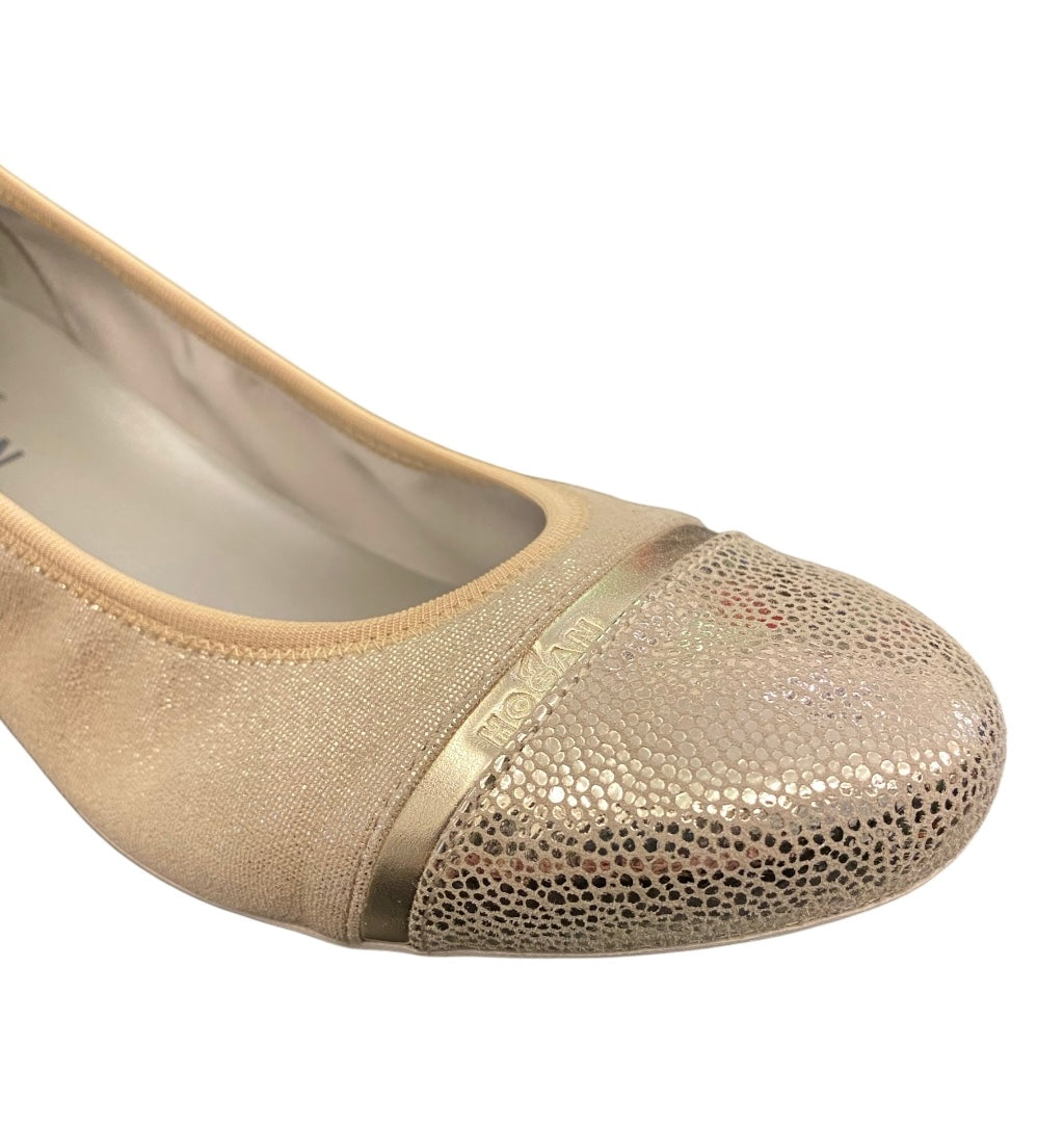 HOGAN Gold Ballet Flats Size 39