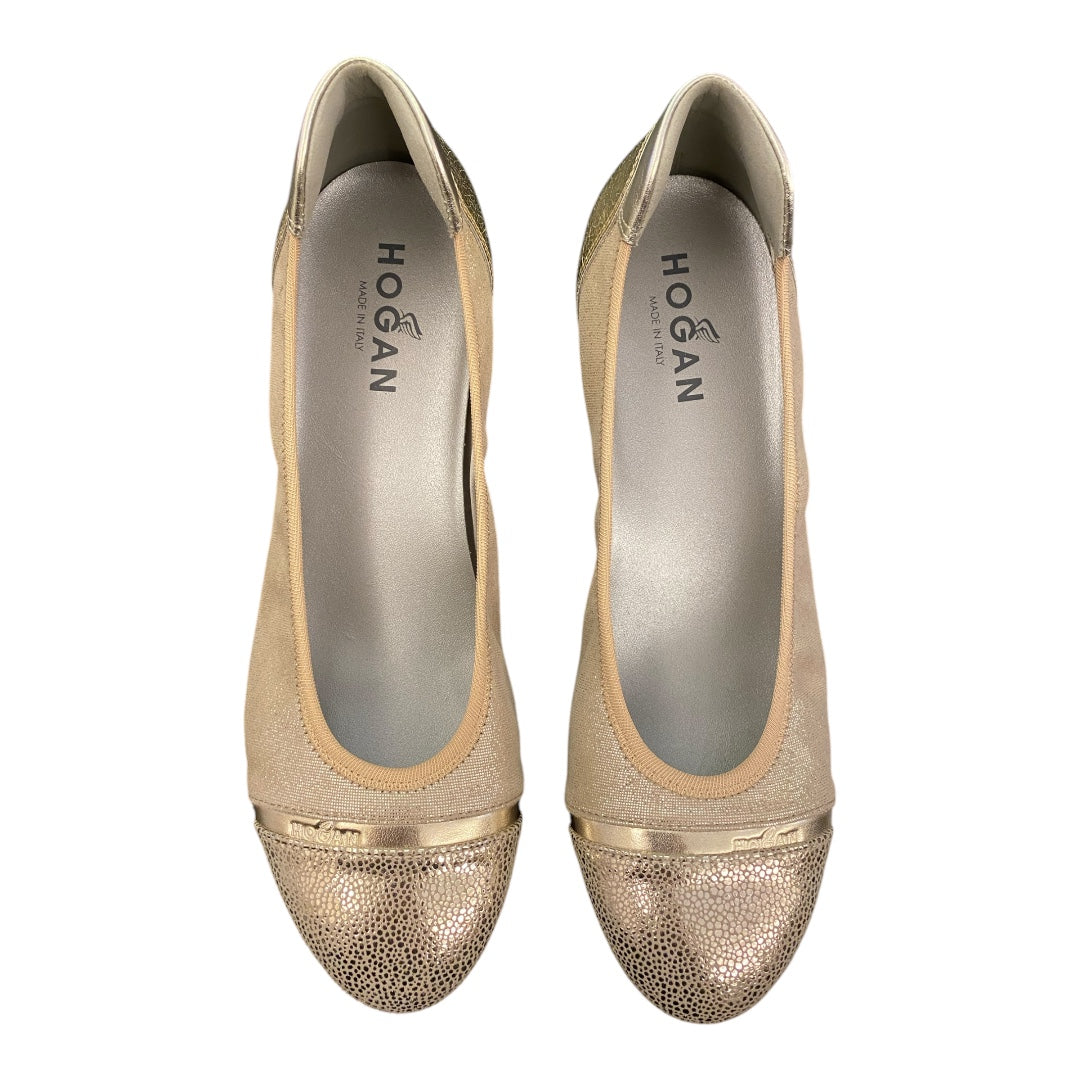 HOGAN Gold Ballet Flats Size 39