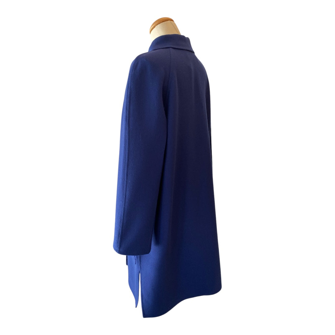 PRADA Blue Wool Coat Size IT 46