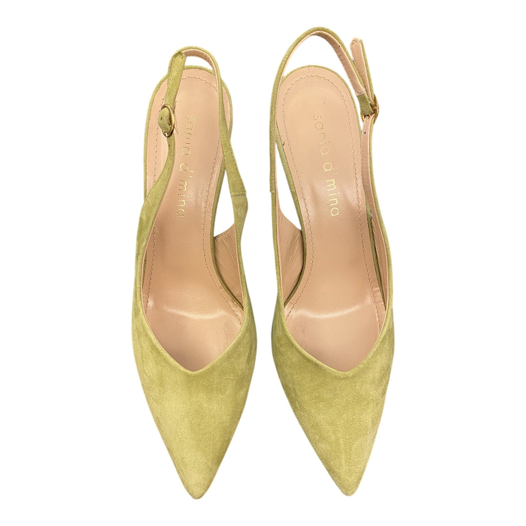 SANIA D’MINA Pistachio Suede Slingback Size 40