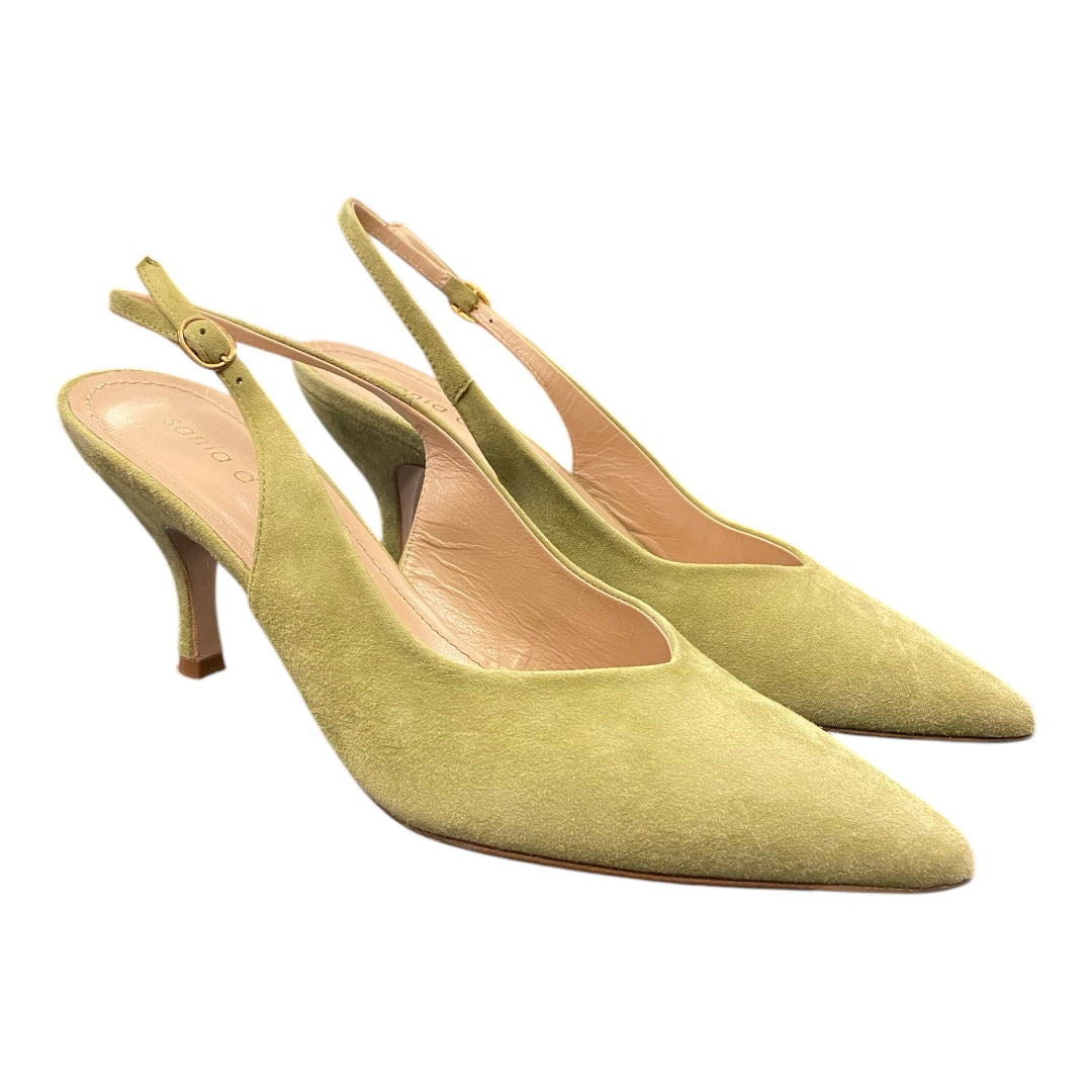 SANIA D’MINA Pistachio Suede Slingback Size 40