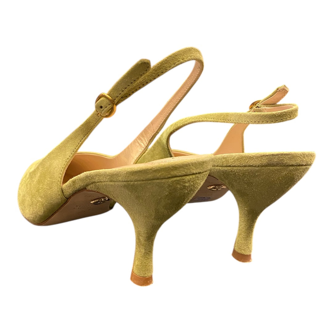 SANIA D’MINA Pistachio Suede Slingback Size 40