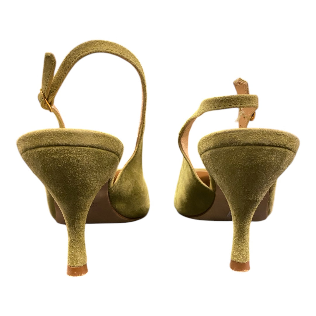 SANIA D’MINA Pistachio Suede Slingback Size 40