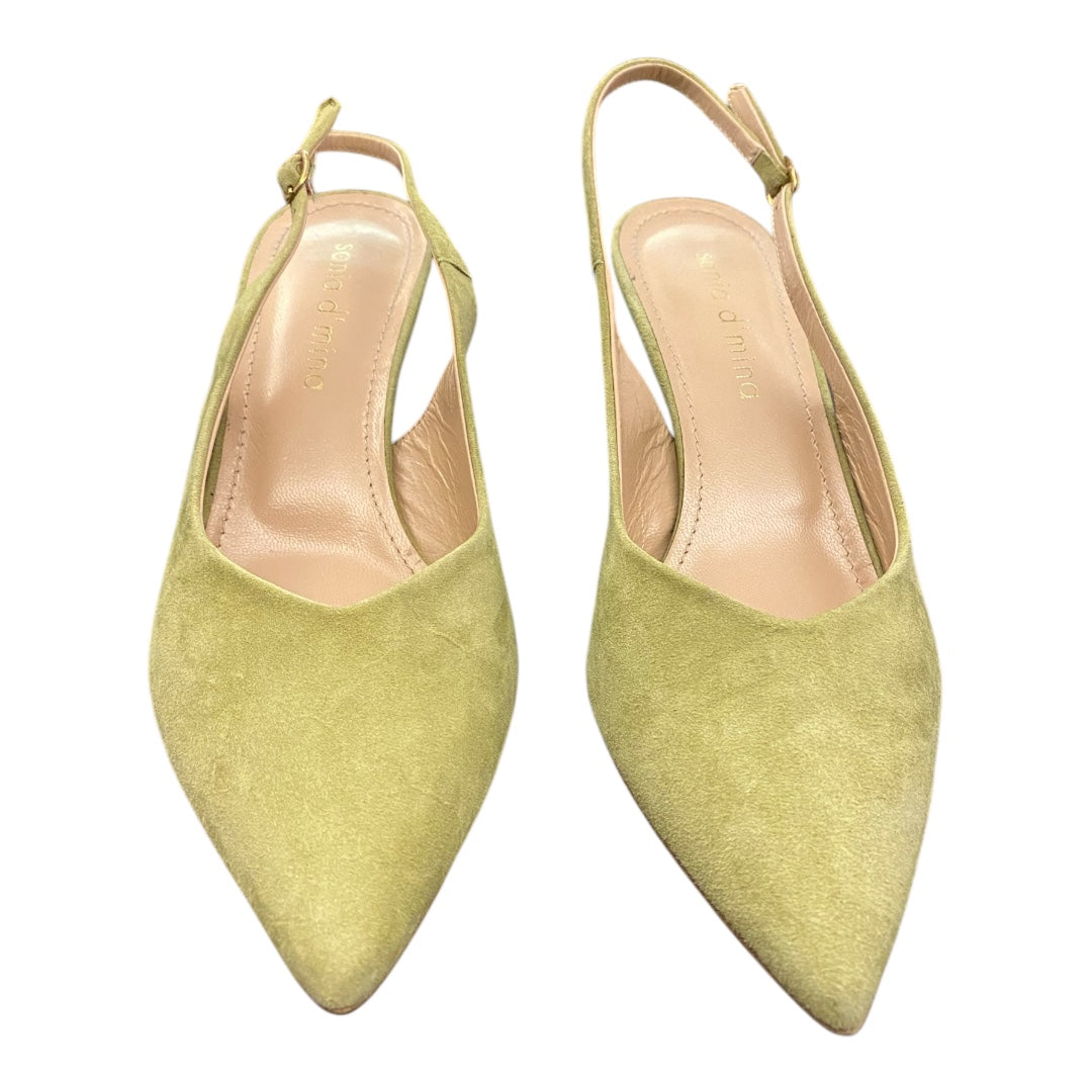 SANIA D’MINA Pistachio Suede Slingback Size 40