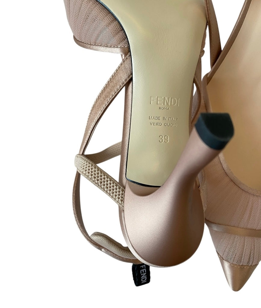 FENDI Colibri Slingback Pumps Size 39