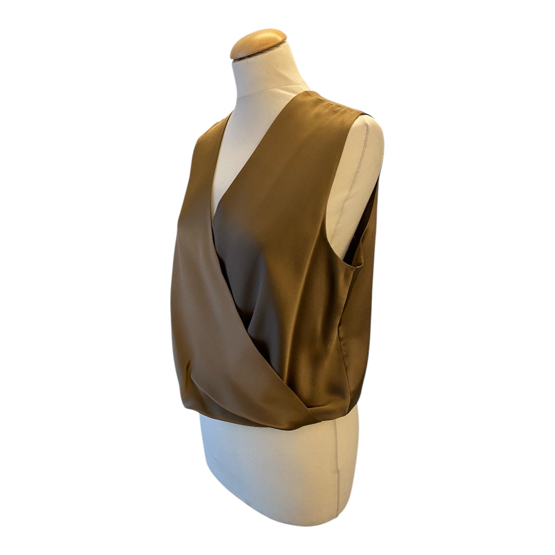 PETER COHEN V-Neck Silk Top Size L