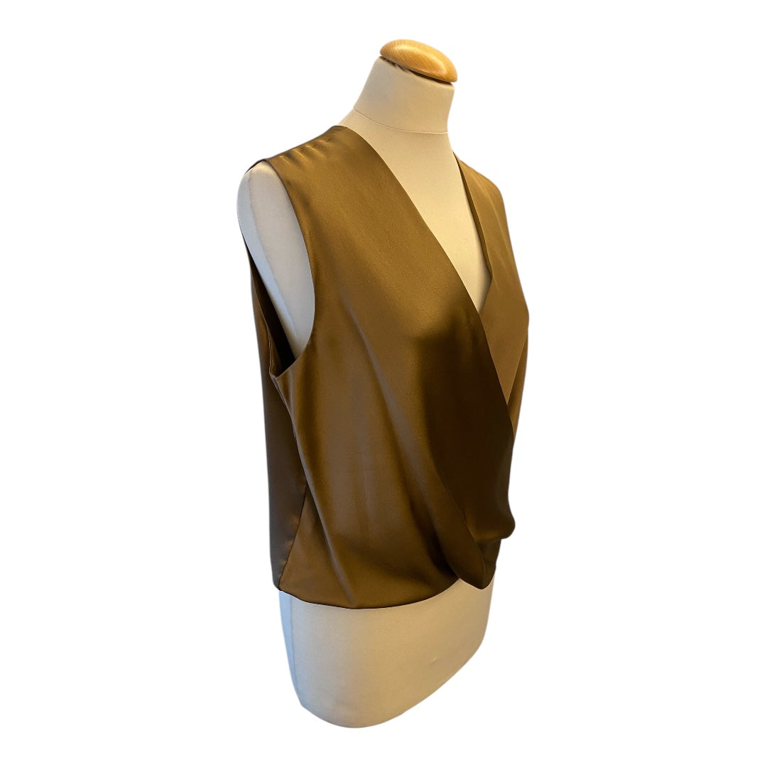PETER COHEN V-Neck Silk Top Size L