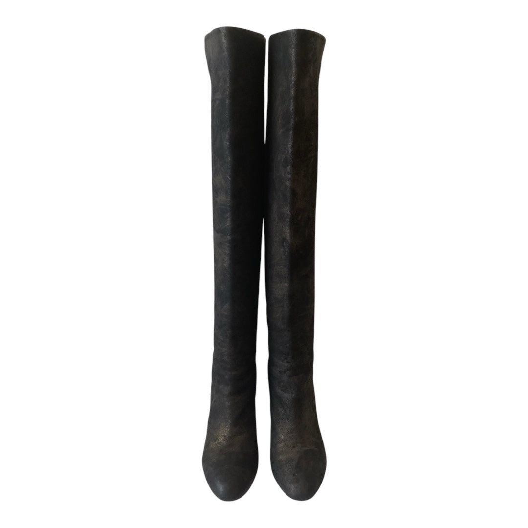 CHANEL Suede Over The Knee Boots Size 40,5