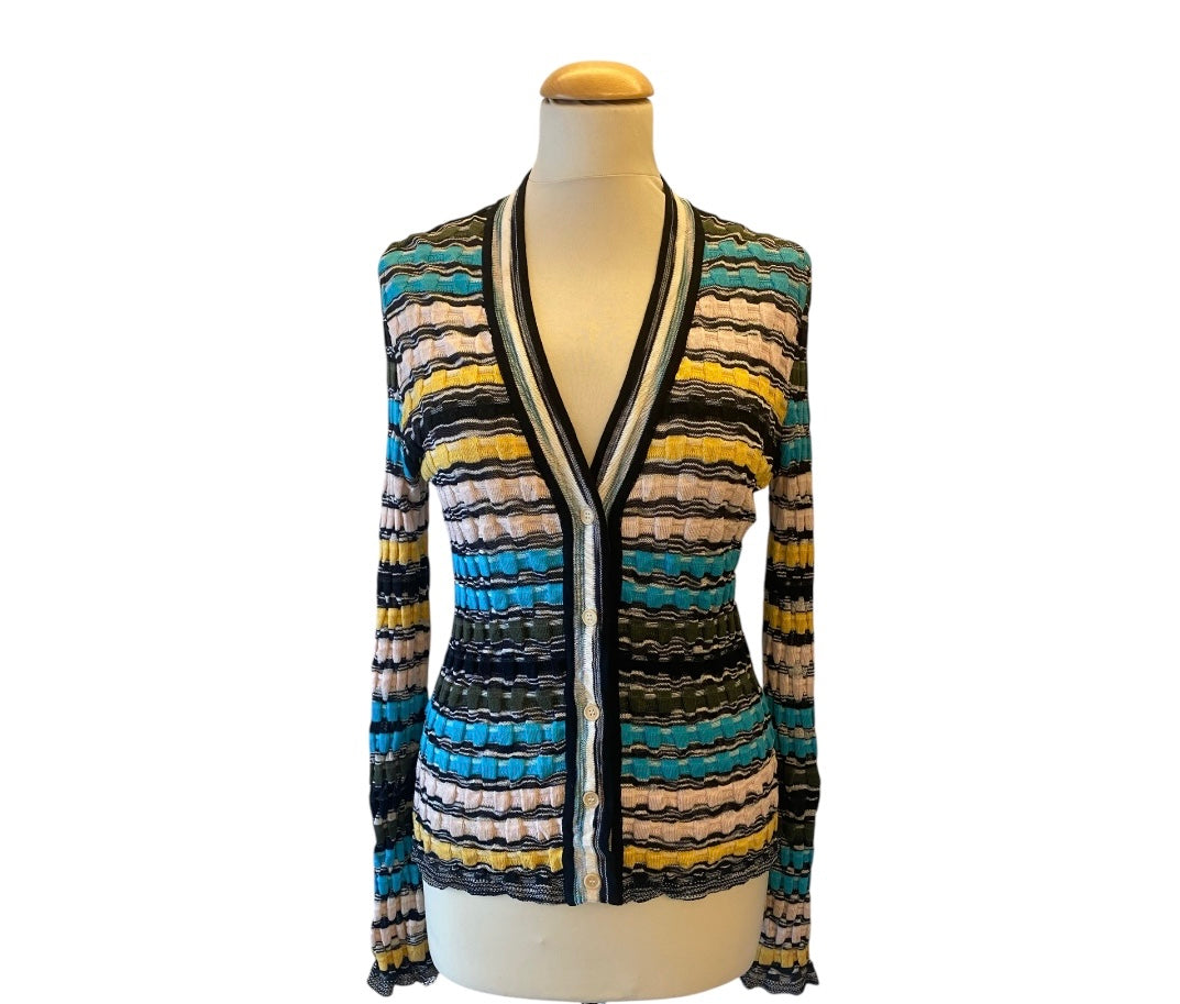 MISSONI Crochet-Knit Cardigan Size 36