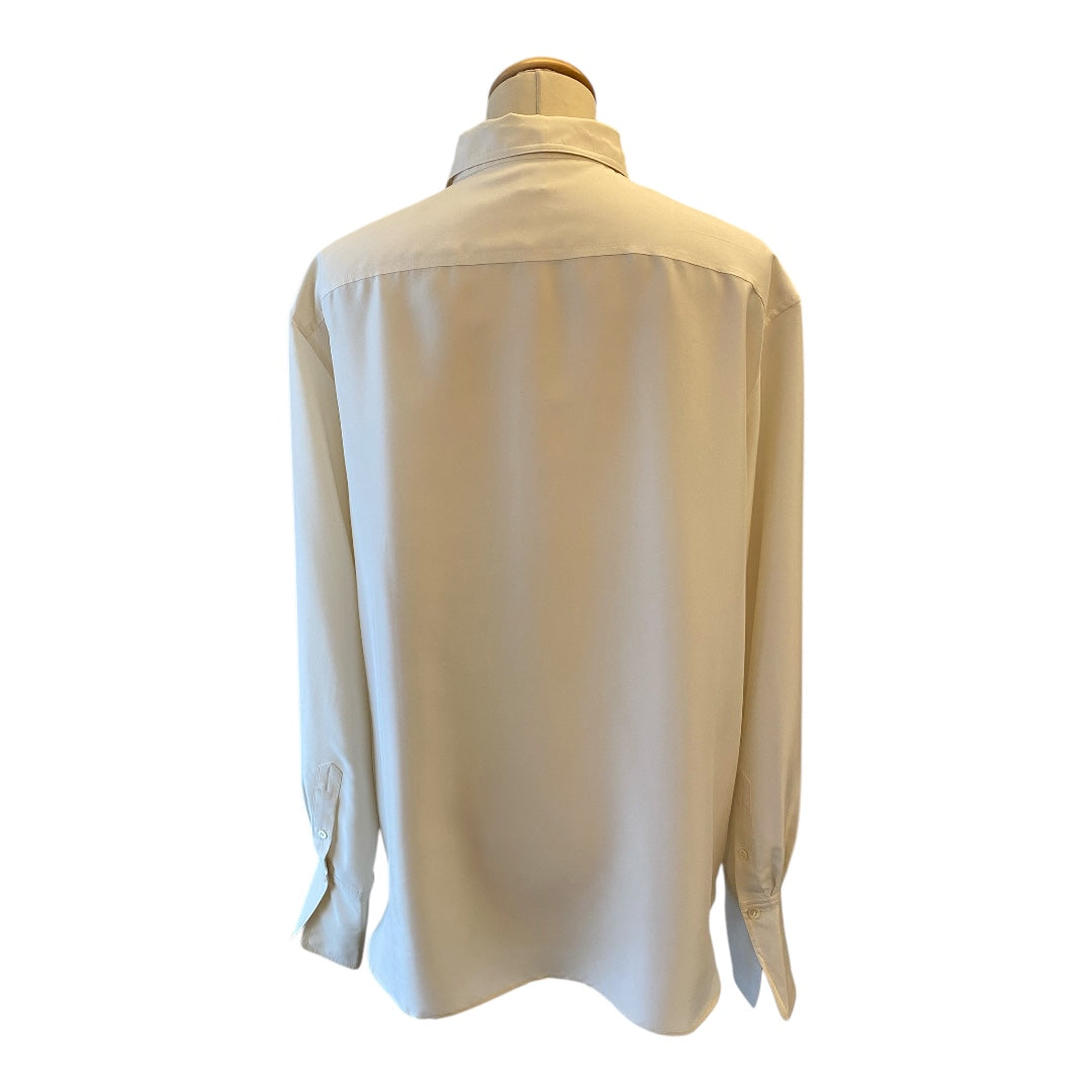 TOTÊME Off-White Pleated Silk Shirt Size 38