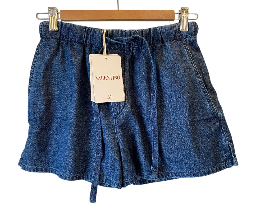 VALENTINO V-Logo Denim Shorts Size IT 40