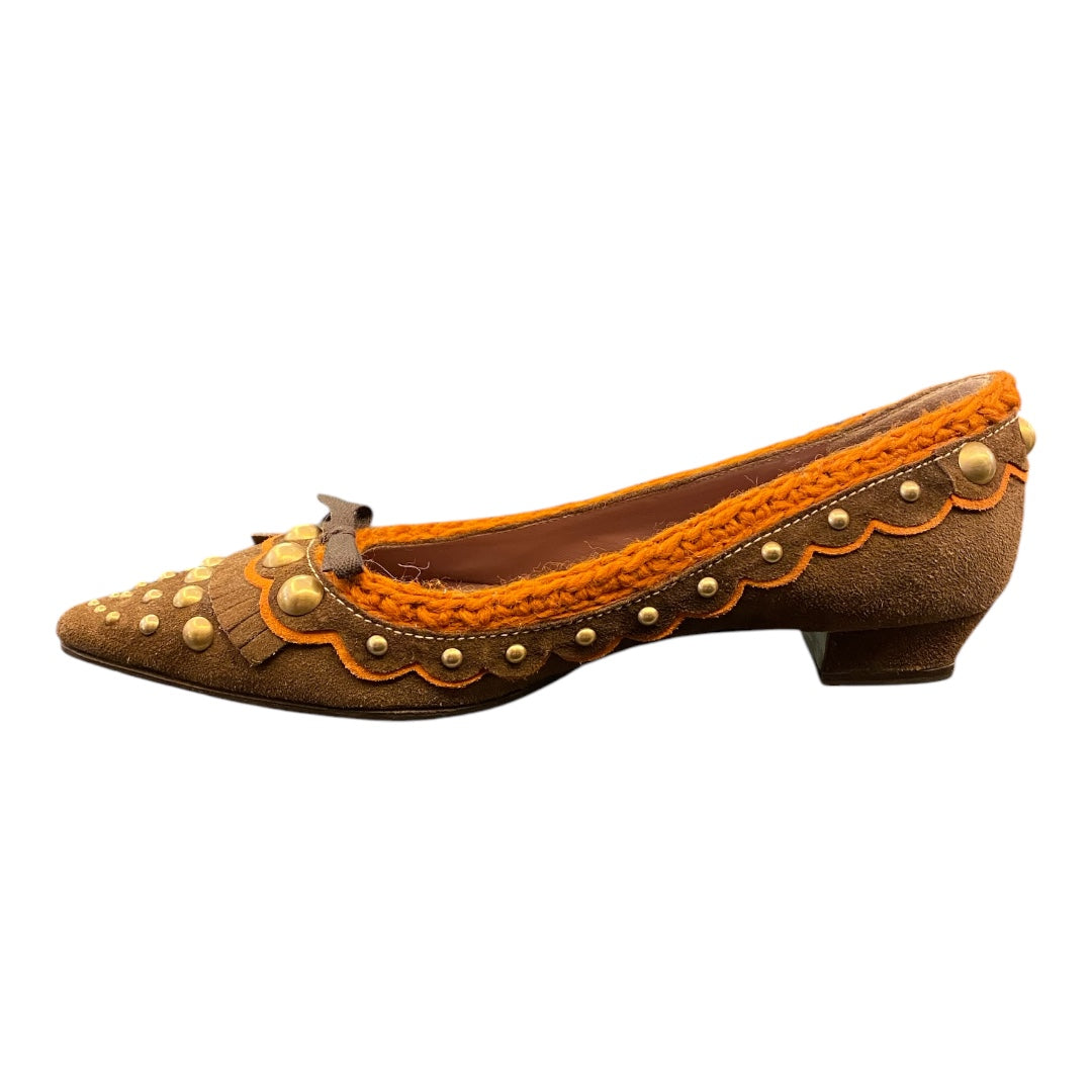 MIU MIU Suede Studded Ballet Flats Size 38,5