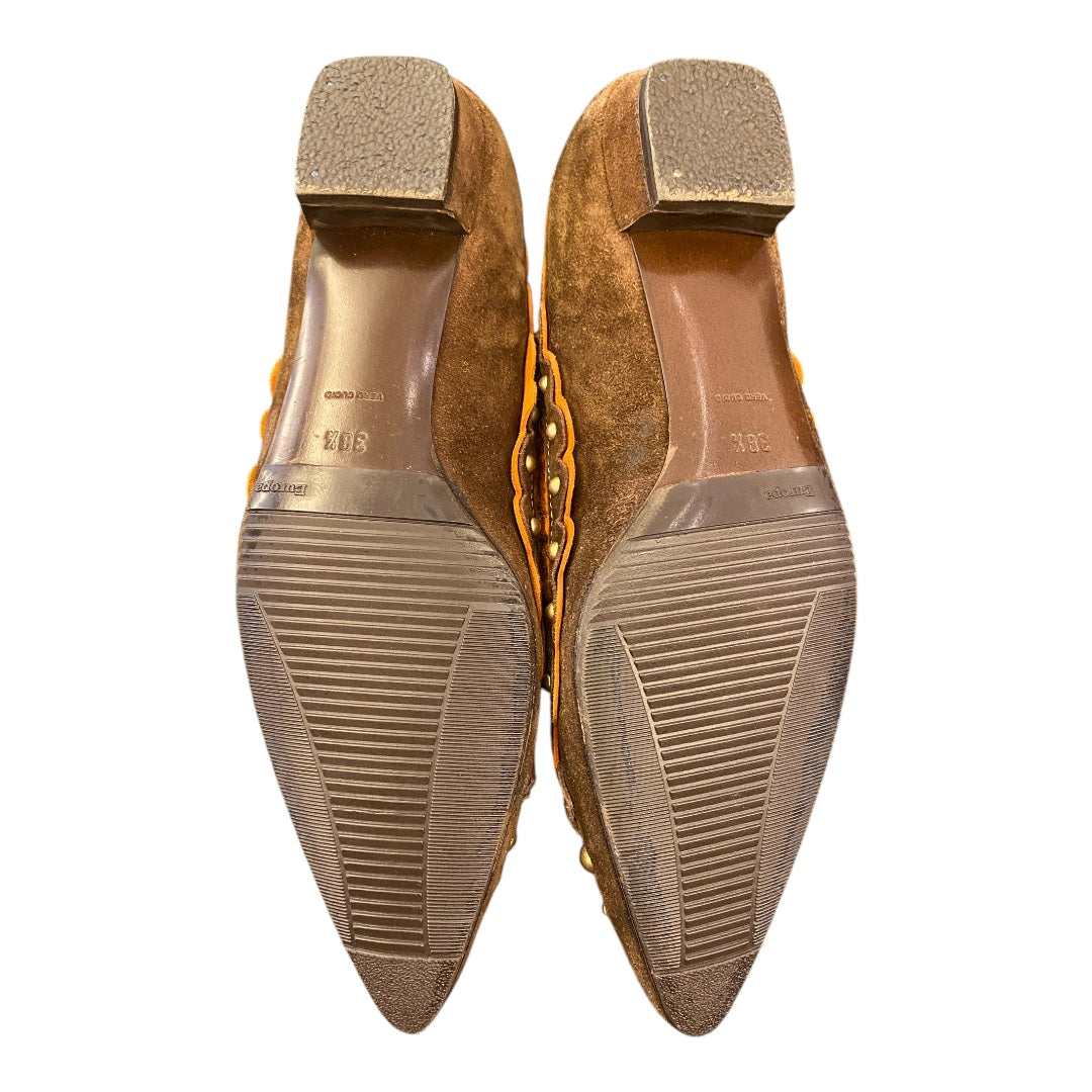 MIU MIU Suede Studded Ballet Flats Size 38,5