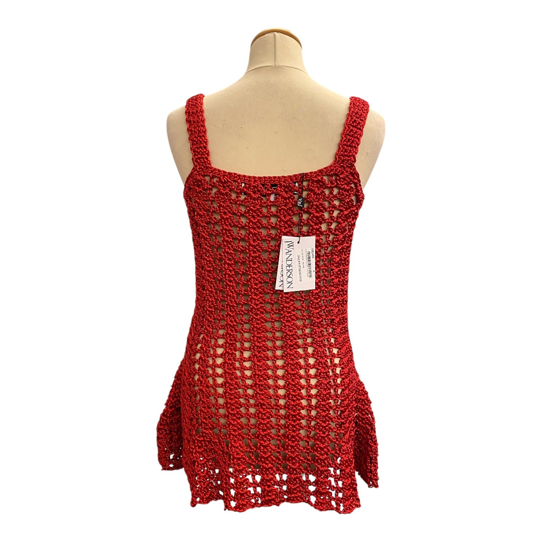 JW ANDERSON Red Crochet Mini Dress Size S
