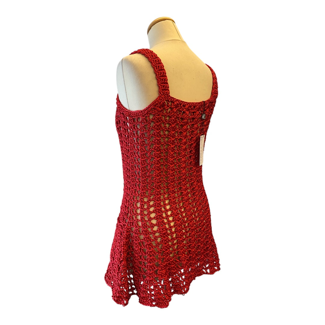 JW ANDERSON Red Crochet Mini Dress Size S