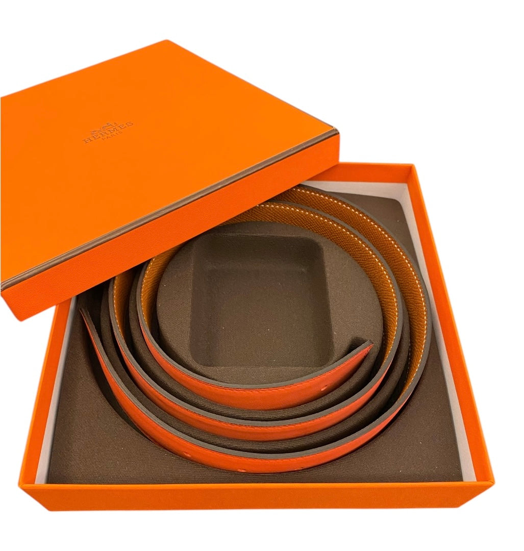 HERMÈS Reversible leather strap 95 cm