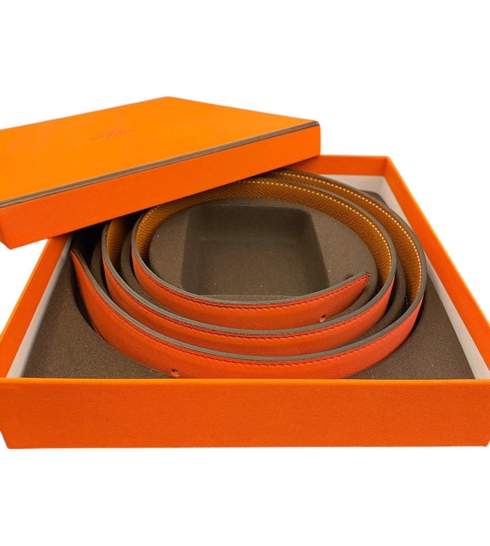 HERMÈS Reversible leather strap 95 cm