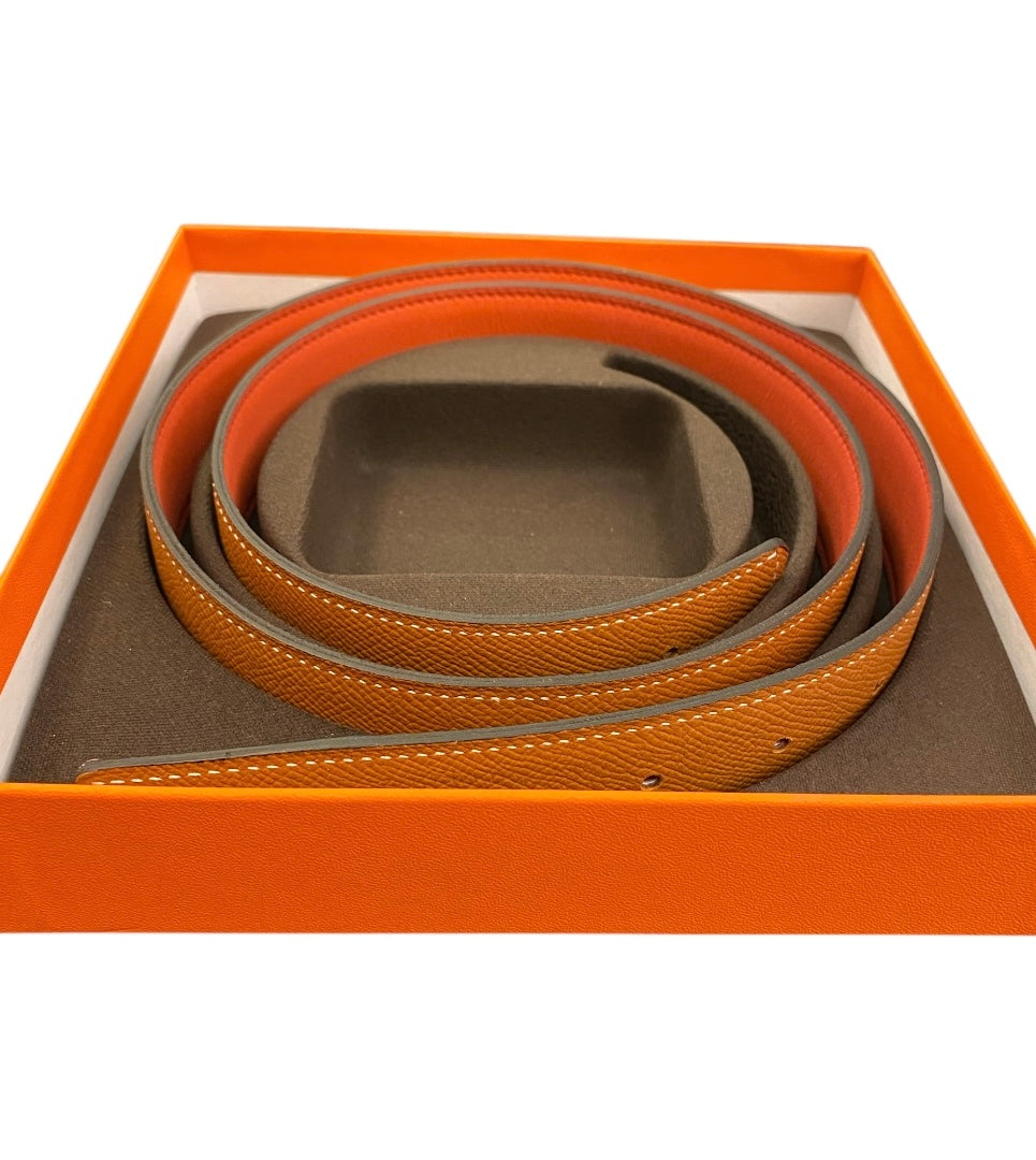 HERMÈS Reversible leather strap 95 cm
