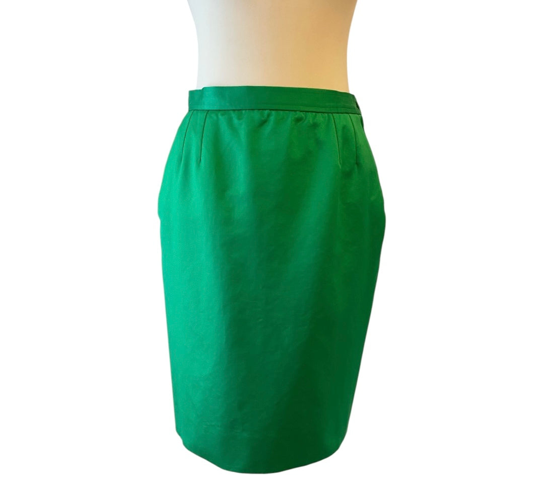 YVES SAINT LAURENT Green Cotton Skirt Size Fr 42