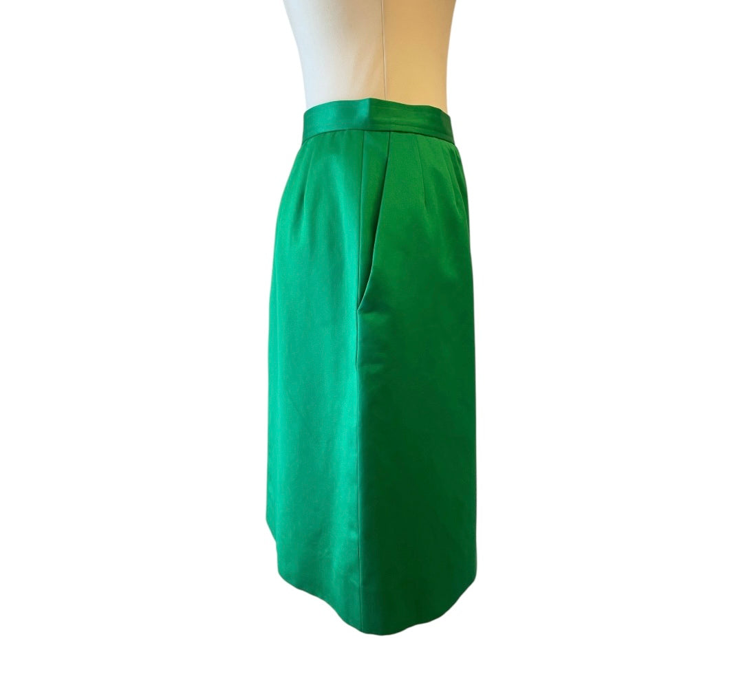 YVES SAINT LAURENT Green Cotton Skirt Size Fr 42